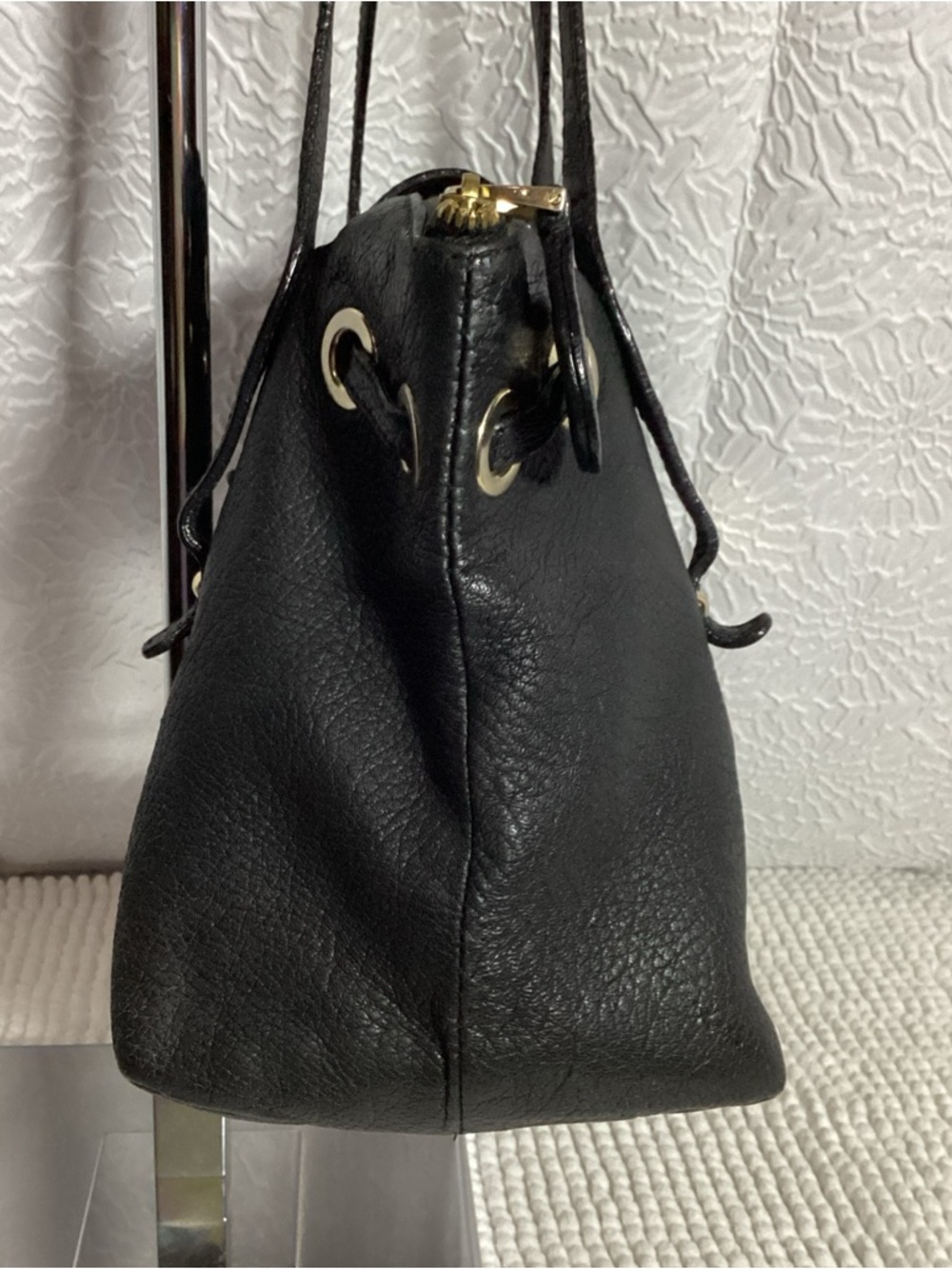 Jimmy Choo Black Rhea Grained Leather Shoulder Tote Bag - Picture 4 of 13